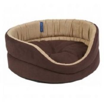 Brown suede bed